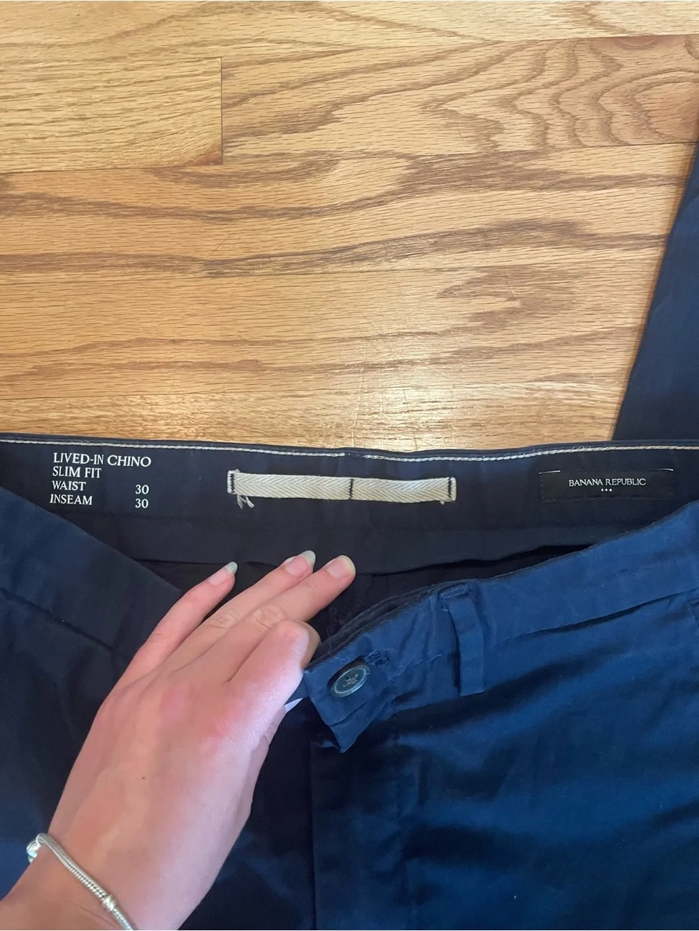 Banana Republic Men's Navy Slim Straight Chinos